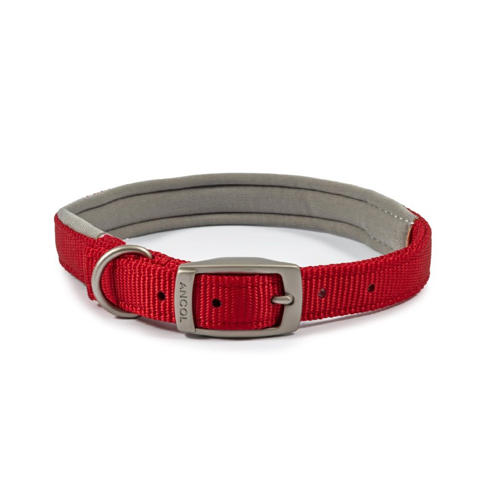 Ancol Viva 39-48cm (Size 5) Red Poly-Weave Padded Dog Collar