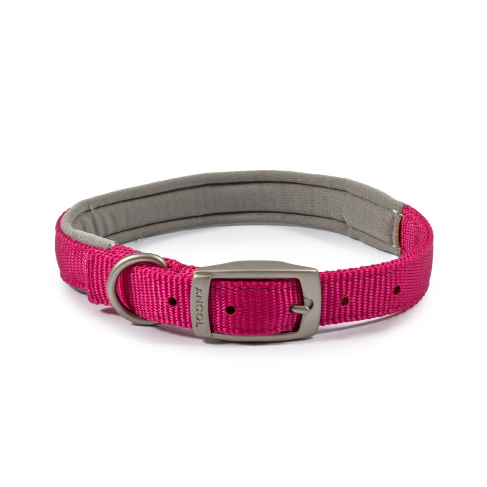 Ancol Viva 39-48cm (Size 5) Pink Poly-Weave Padded Dog Collar