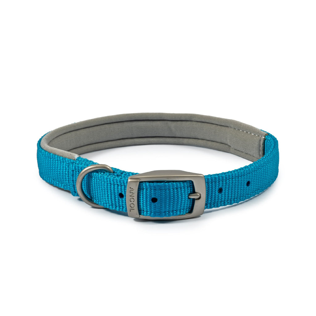 Ancol Viva 39-48cm (Size 5) Blue Poly-Weave Padded Dog Collar