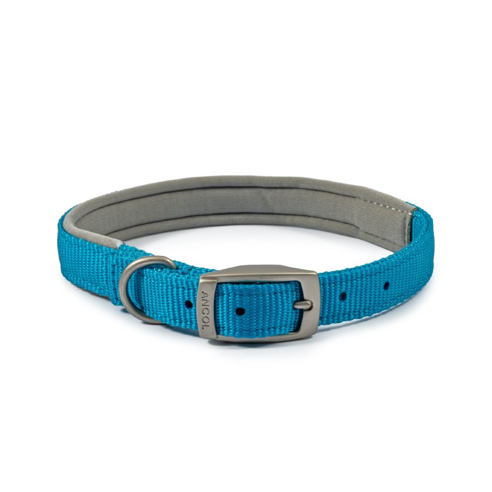 Ancol Viva 55-63cm (Size 8) Blue Poly-Weave Padded Dog Collar