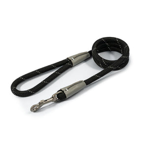 Ancol Viva 1.07m x 12mm Black Poly-Weave Rope Dog Lead