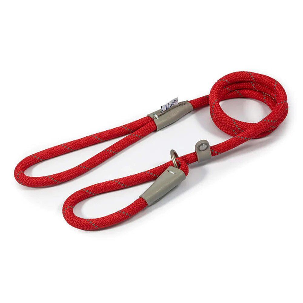 Ancol Viva 1.2m x 10mm Red Reflective Rope Slip Dog Lead
