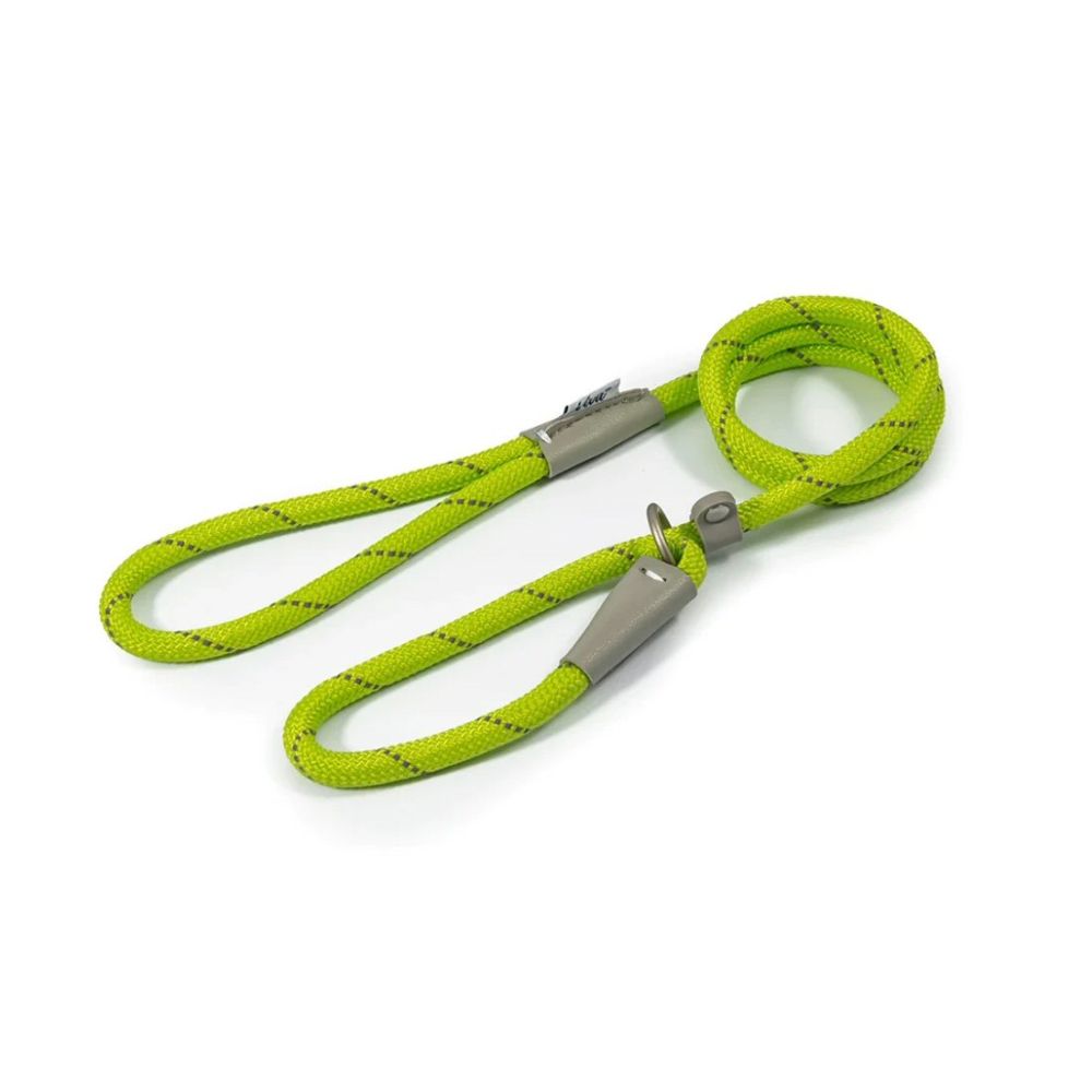 Ancol Viva 1.2m x 10mm Lime Reflective Rope Slip Dog Lead