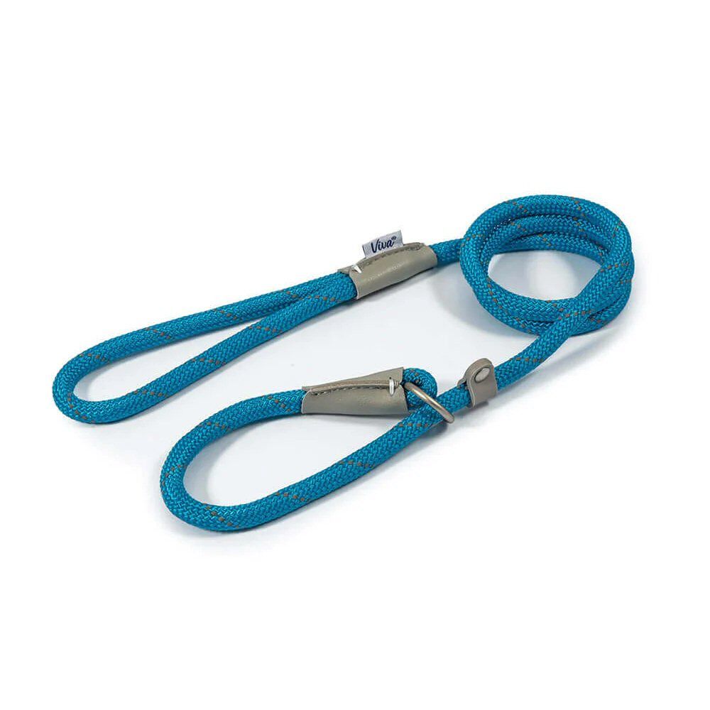 Ancol Viva 1.2m x 10mm Blue Reflective Rope Slip Dog Lead