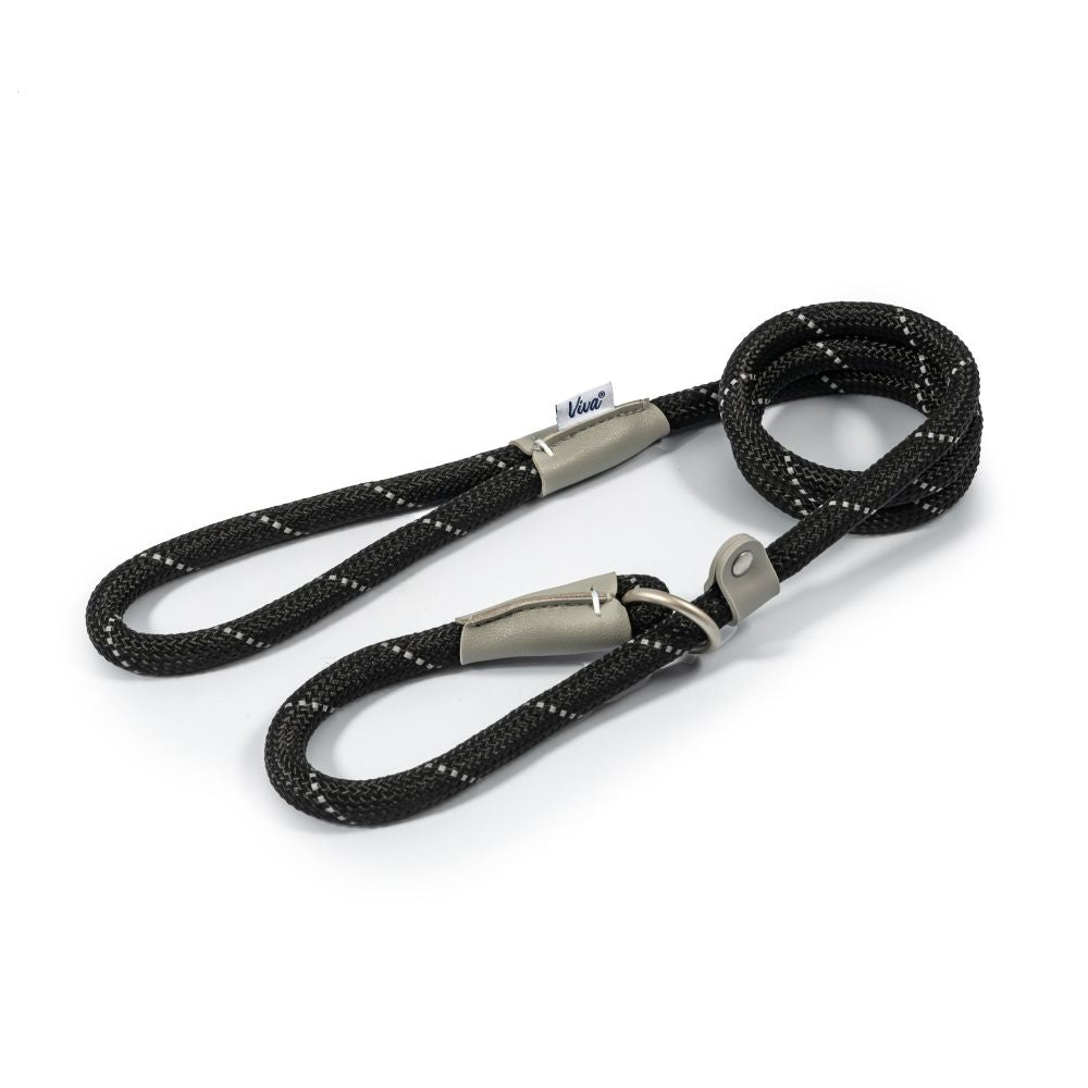Ancol Viva 1.5m x 12mm Black Poly-Weave Rope Slip Dog Lead