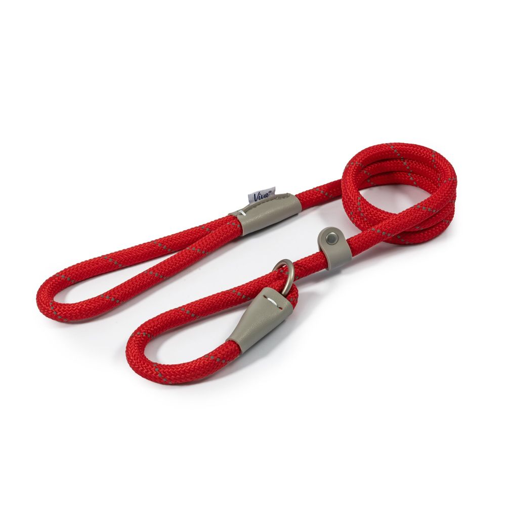 Ancol Viva 1.5m x 12mm Red Poly-Weave Rope Slip Dog Lead