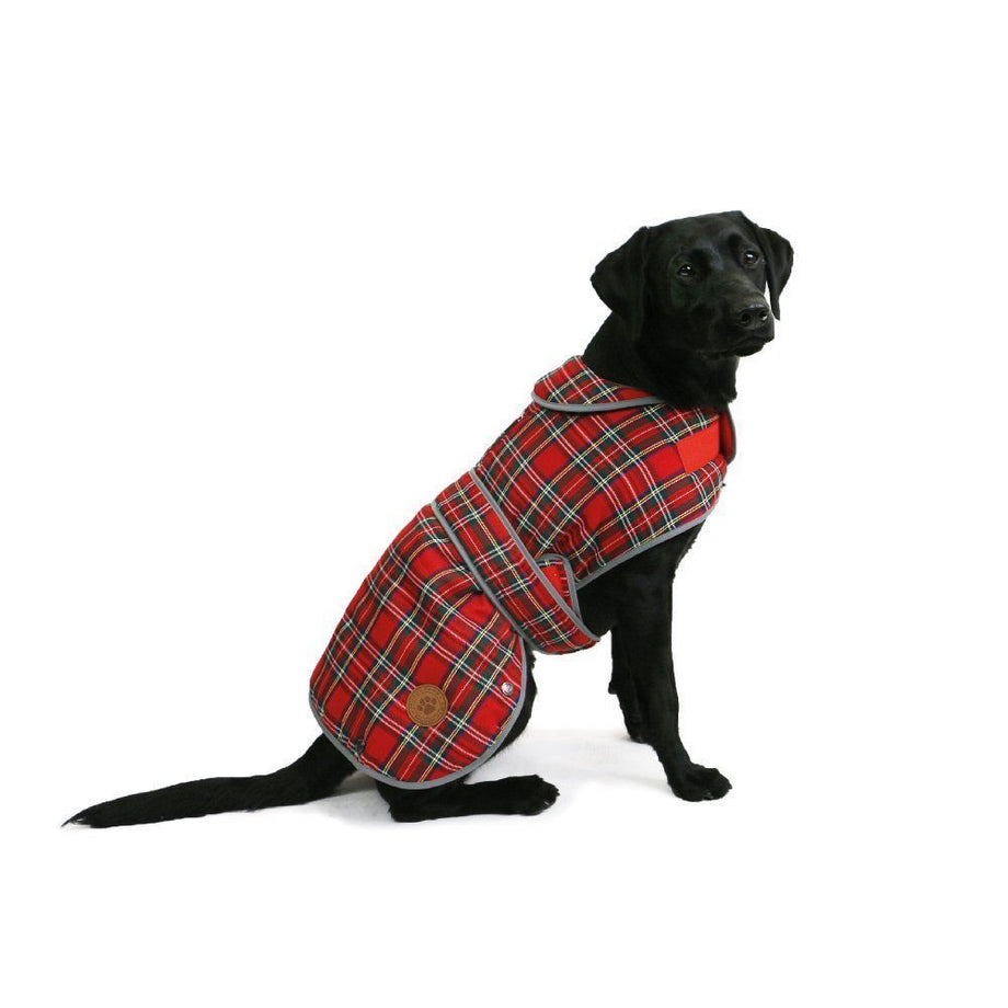 Ancol Muddy Paws 50cm Highland Red Tartan Dog Coat Large Old Railway Line Garden Centre