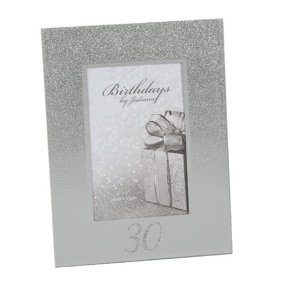 Celebrations 4" x 6" 30th Birthday Glitter Mirror Photo Frame