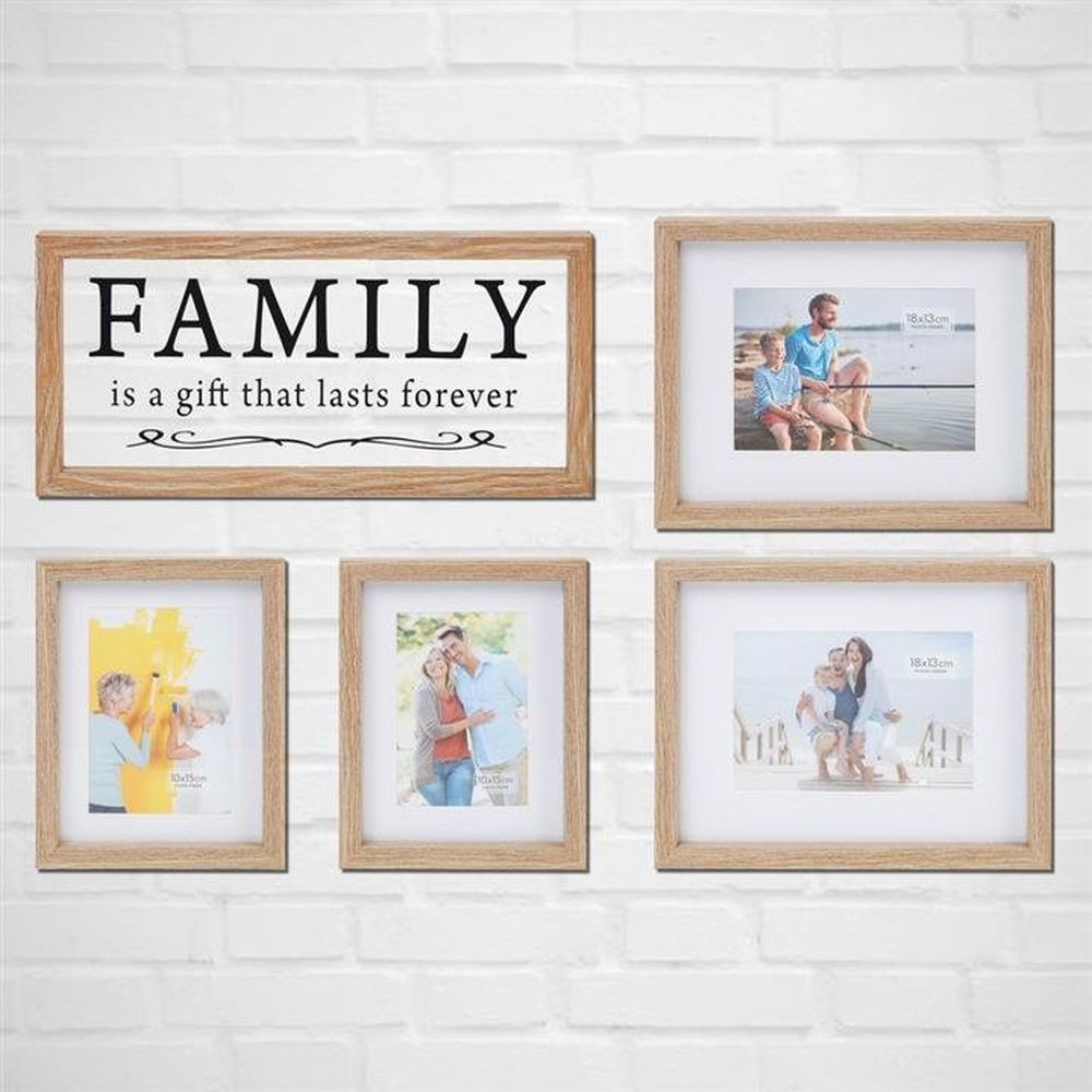 Hestia Set of 5 Wooden Photo Frames - Family