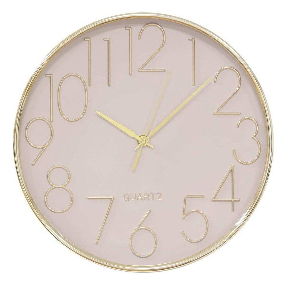 Hometime 30cm Gold & Blush Pink Wall Clock
