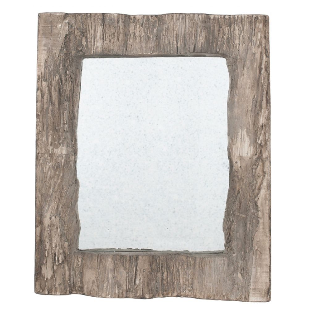 Pacific Lifestyle Aged Wood Effect Polyresin Oblong Wall Mirror