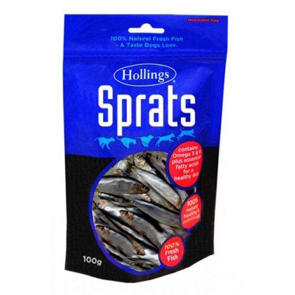 Hollings 100g Sprats Dog Chew Treats