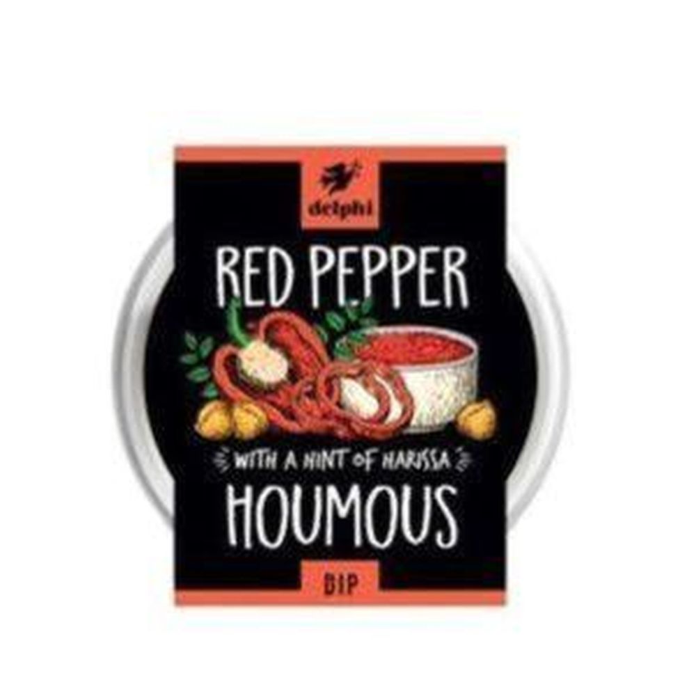 Delphi 170g Chargrilled Red Pepper Houmous Dip