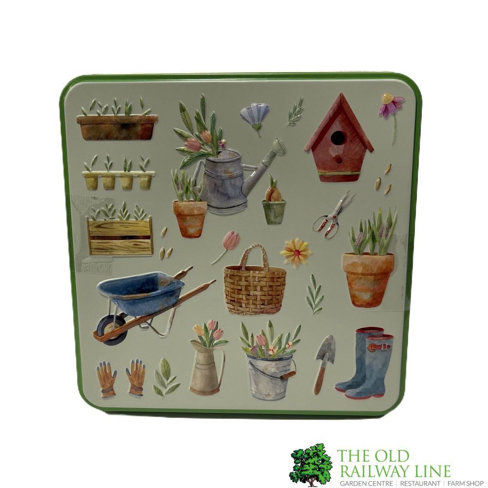 Grandma Wild's 160g Embossed Pottering in the Garden Tin
