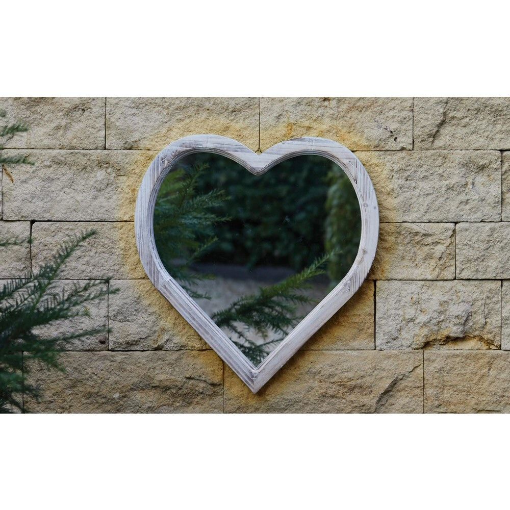Woodlodge 52cm Wooden Solar Heart Mirror