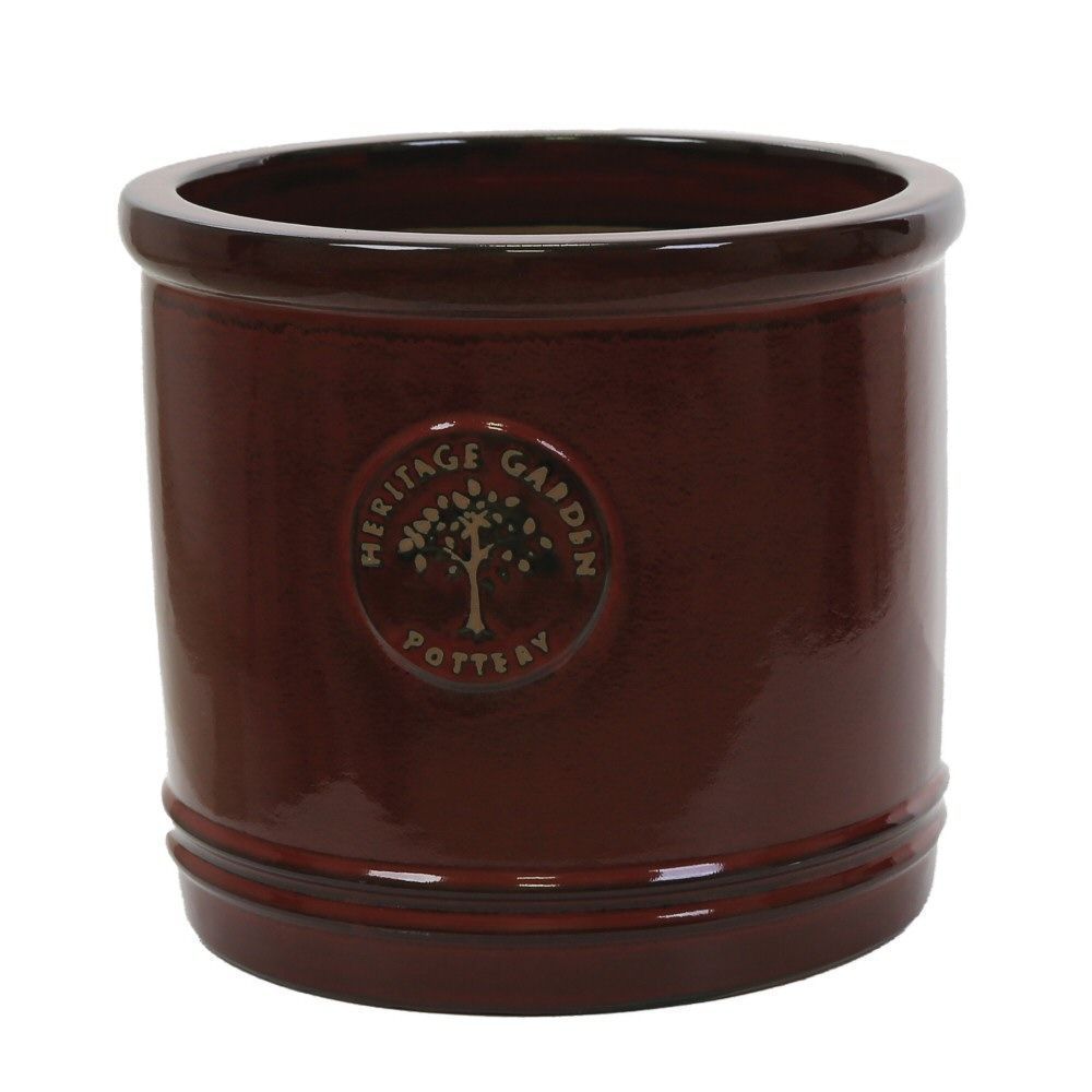 Woodlodge 30cm Glazed Red Heritage Cylinder Pot