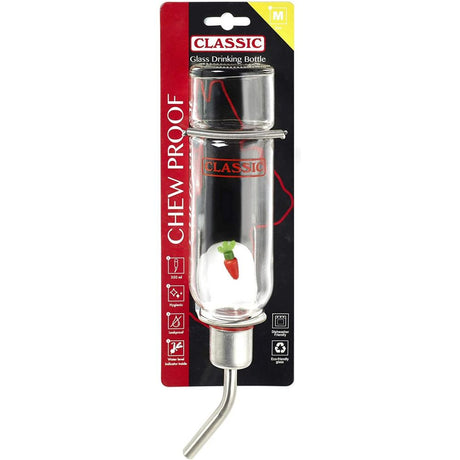 Classic 350ml Clear Glass Drinking Bottle for Rodentsy