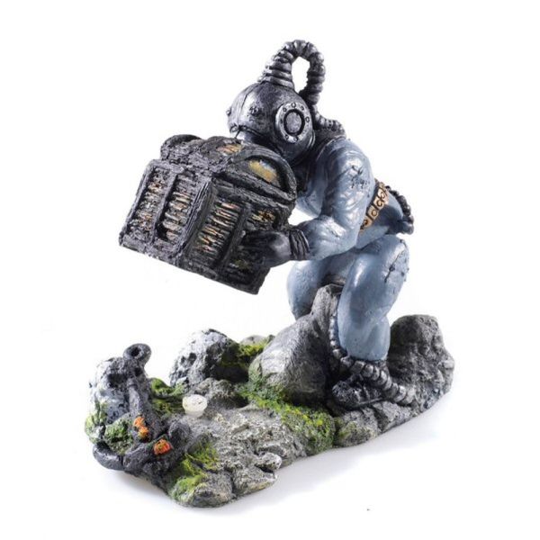 Caldex 14cm Classic Action Lifting Diver Aquarium Ornament