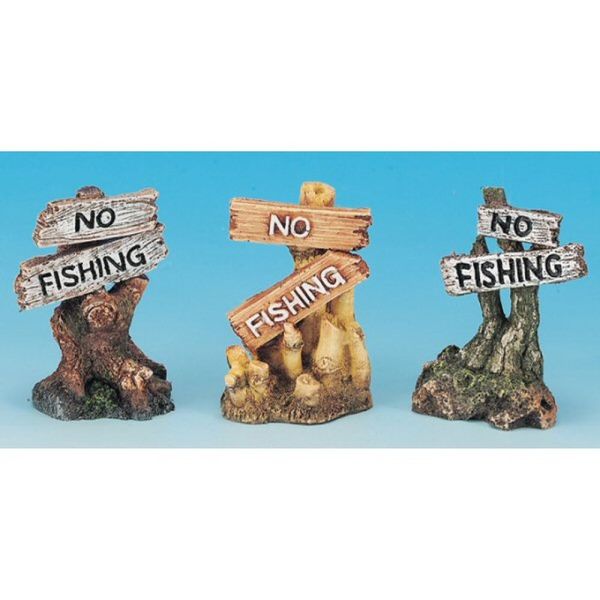 J&K Aquatics 8cm 'No Fishing' Aquarium Ornament