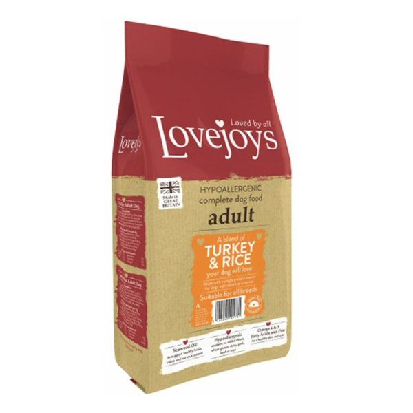 Lovejoys Hypoallergenic 2kg Dry Adult Turkey & Rice Dog Food