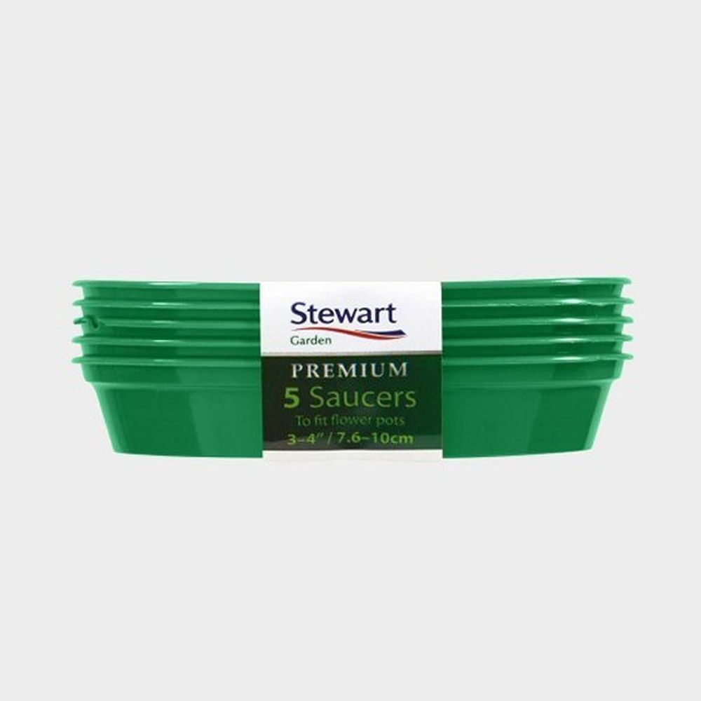 Stewarts 7.6-10.2cm Green Flower Pot Saucer (Pack of 5)
