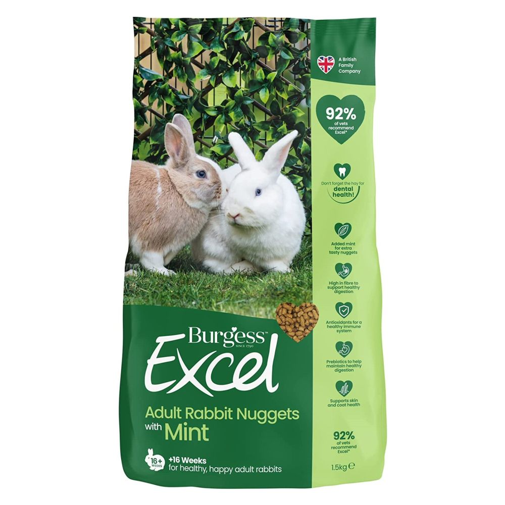 Burgess Excel 1.5kg Adult Rabbit Nuggets with Mint