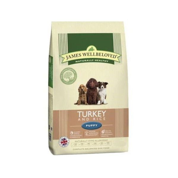 James Wellbeloved 2kg Turkey Rice Puppy Dry Dog Food Old