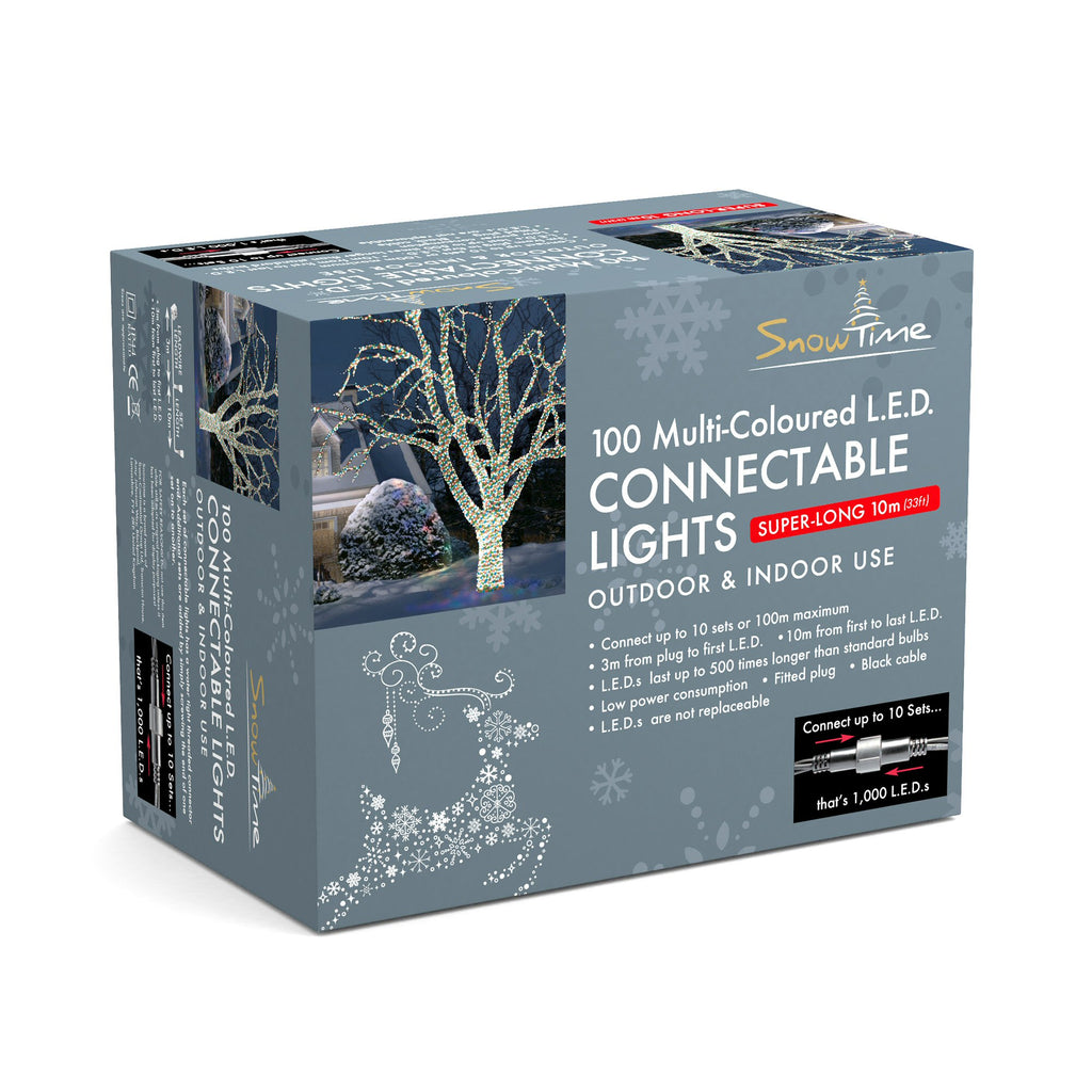 Snowtime 100 LED Multi Coloured Connectable Lights (10m)