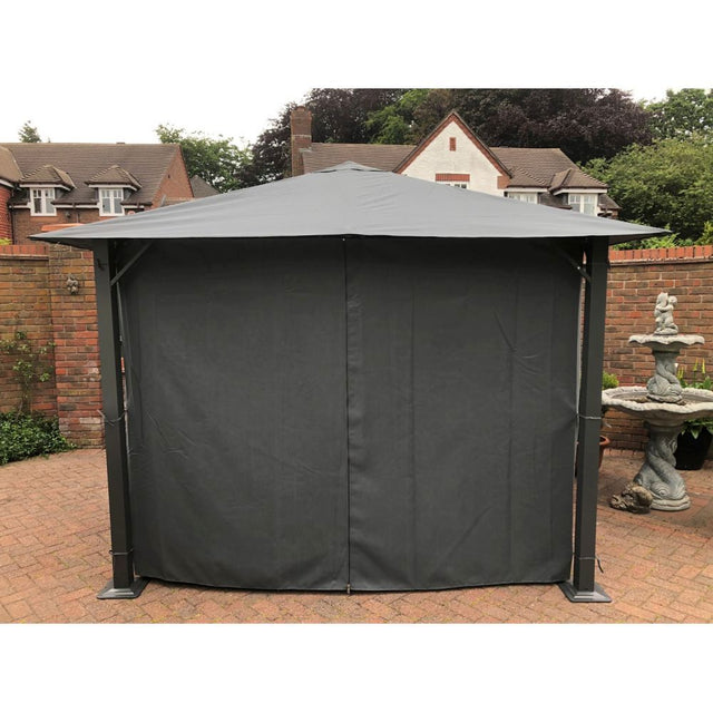 Glendale Grey Replacement Curtains for 4m x 3m Highfield Gazebo - GL1824