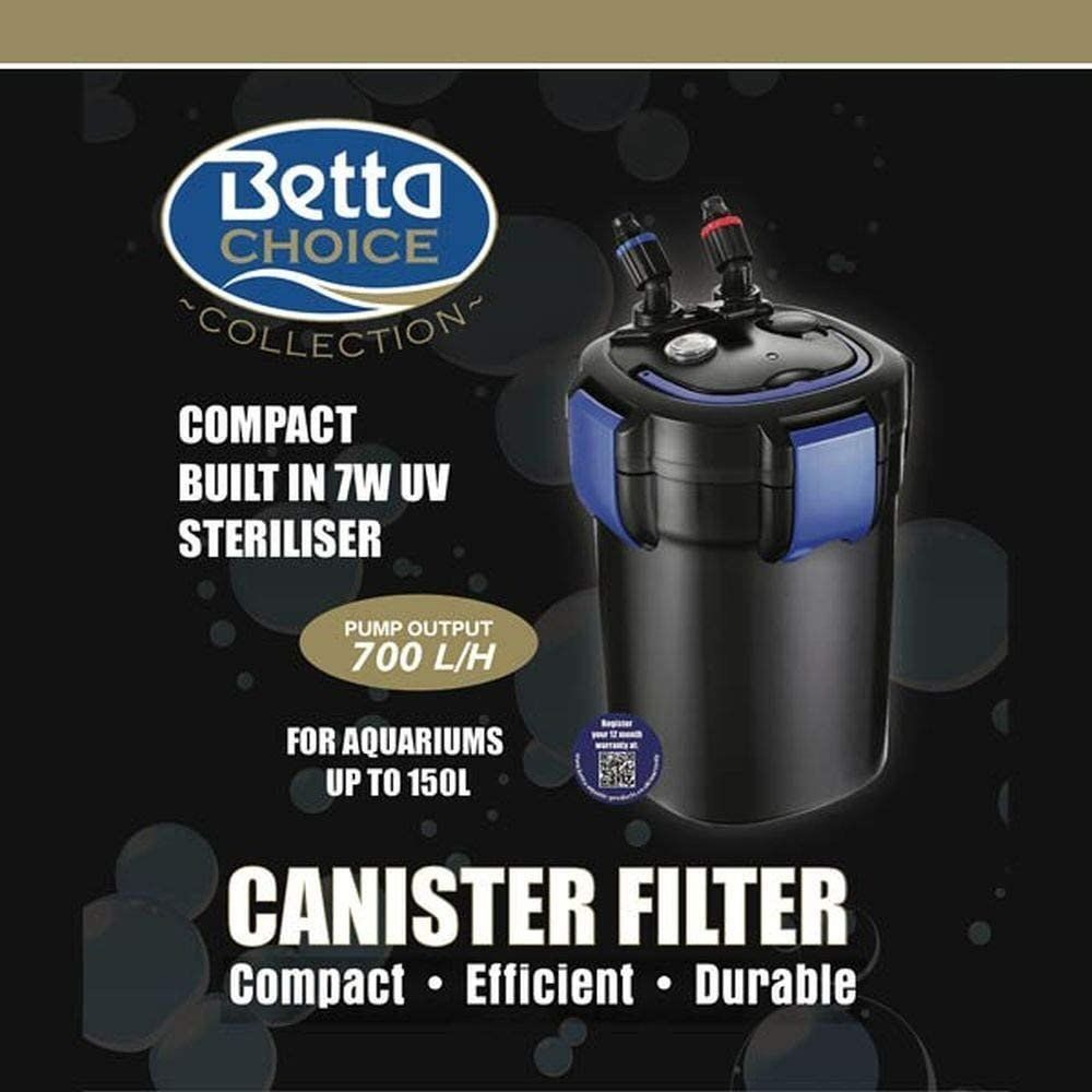 Betta Choice 700 UV Canister Filter for 150Ltr Aquariums