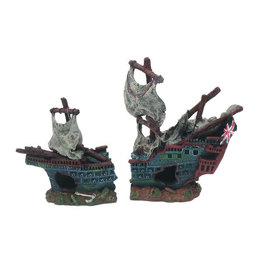 J&K Aquatics Large 2 Piece Pirate Shipwreck