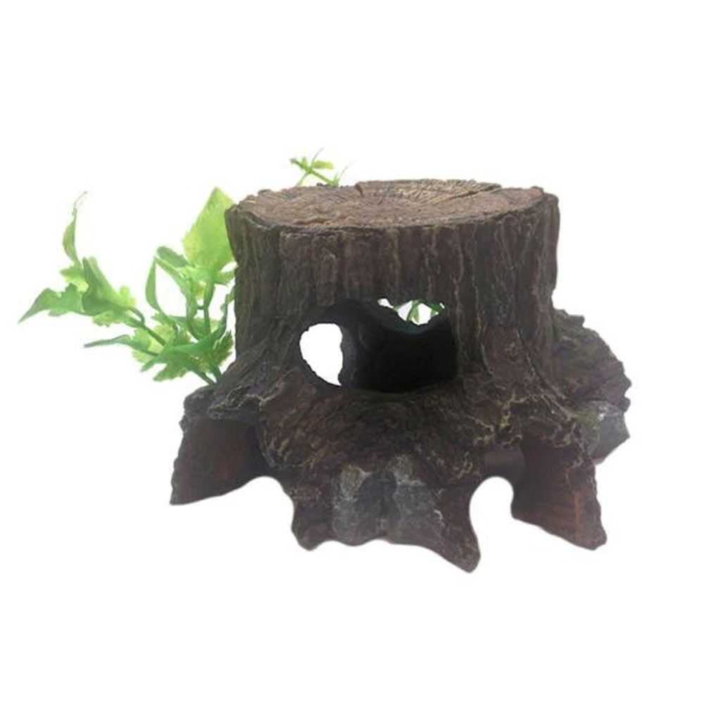 Betta Medium Tree Stump & Plant Aquarium Ornament