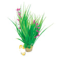 Betta Choice 10" Green & PInk Plastic Plant with Sand Base