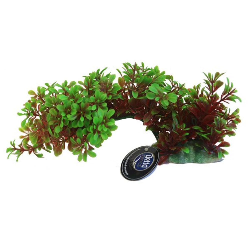 Betta 9" Green & Red Plastic Bendy Bush