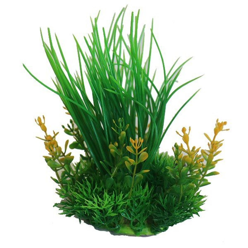 Betta 20cm Green & Yellow Plastic Plant - PP619