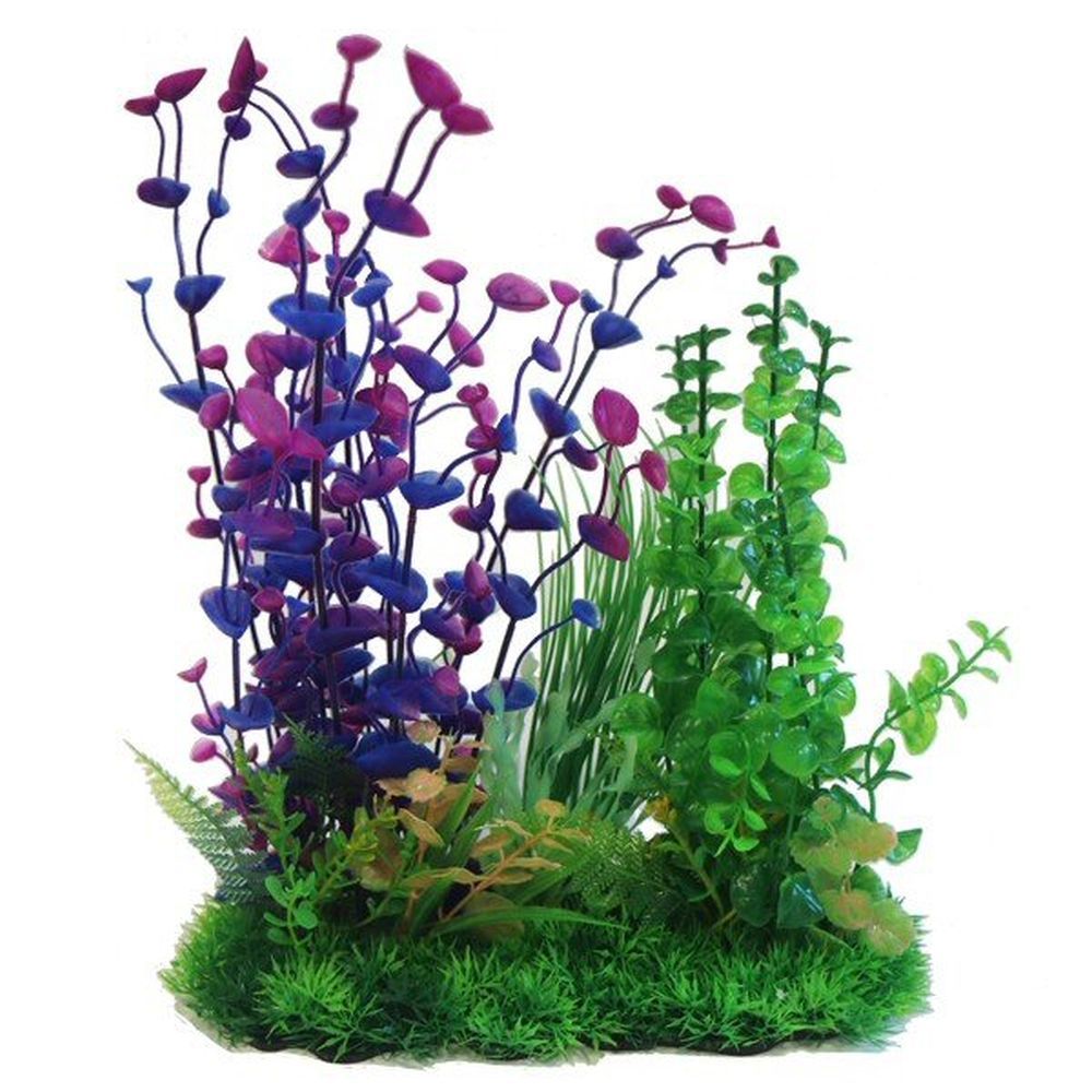 Betta 33cm Purple & Green Plastic Plant - PP636