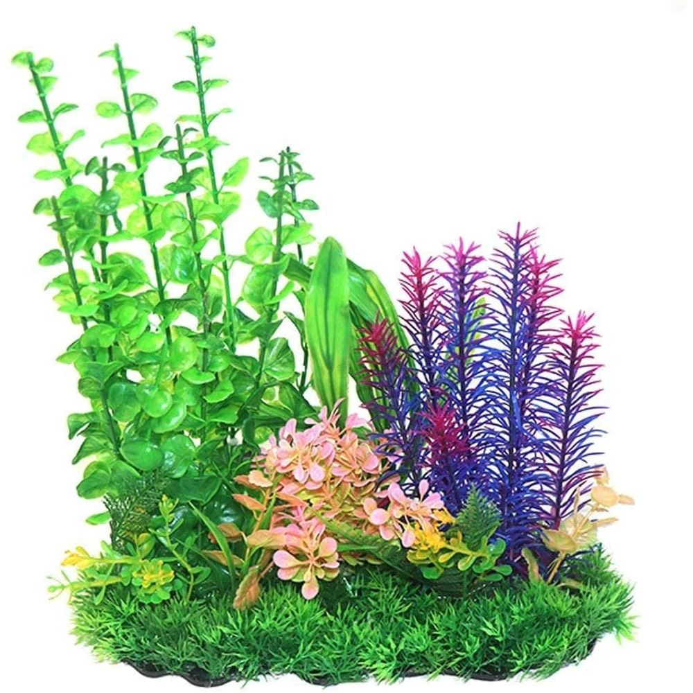 Betta 33cm Green & Purple Plastic Combi Plant