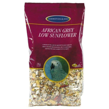 Johnston & Jeff 2kg African Grey Low Sunflower Feed