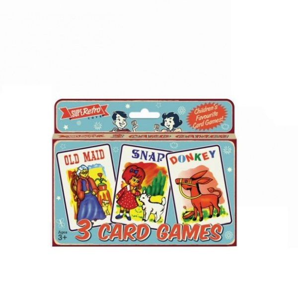 Retro Set of 3 Playing Card Games - Old Maid, Snap & Donkey