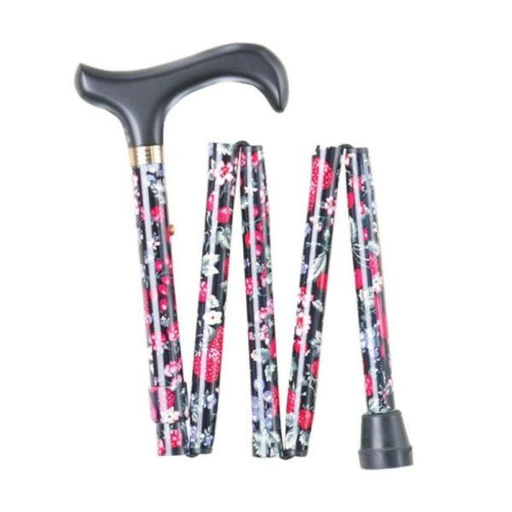 Ziggy Fruit Pattern Height Adjustable Folding Walking Stick