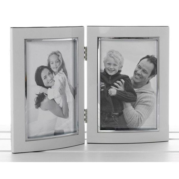 White 4 x 6 Anodised Promotion Double Frame