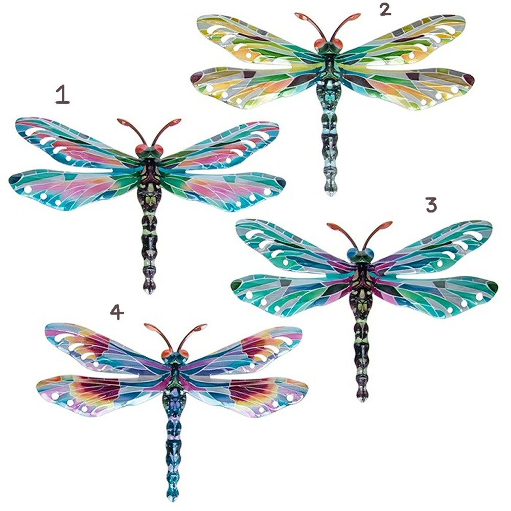 Joe Davies 29cm Colourful Dragonfly Metal Wall Art (Choice of 4)