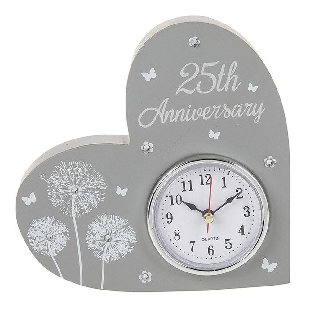 Shudehill 25th Heart Shaped Anniversary Clock