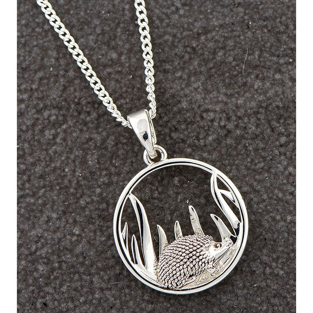 Equilibrium Country Hedgehog Round Silver Plated Necklace