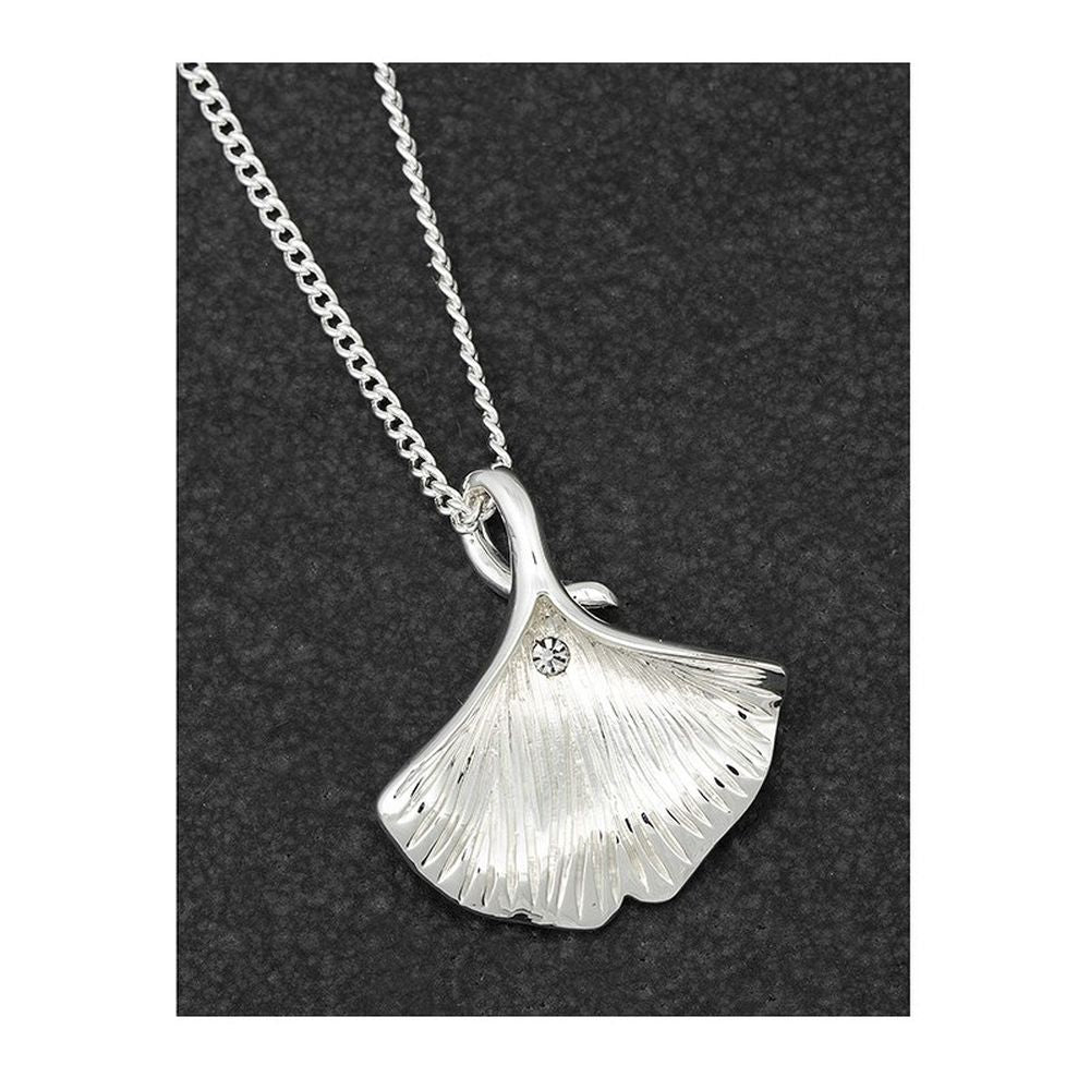 Equilibrium Back To Nature Silver Plated Ginko Leaf Necklace