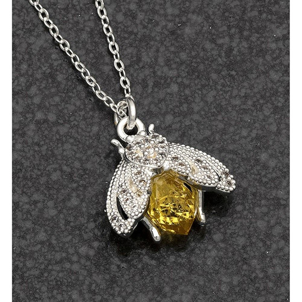 Equilibrium 46cm Yellow Crystal Honey Bee Necklace