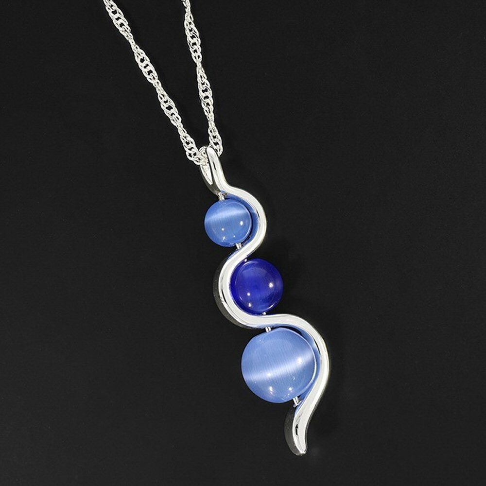 Equilibrium 43cm Blue Moonstone Ripple Silver Plated