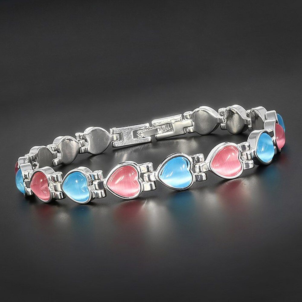 Equilibrium Silver Plated Moonstone Hearts Bracelets