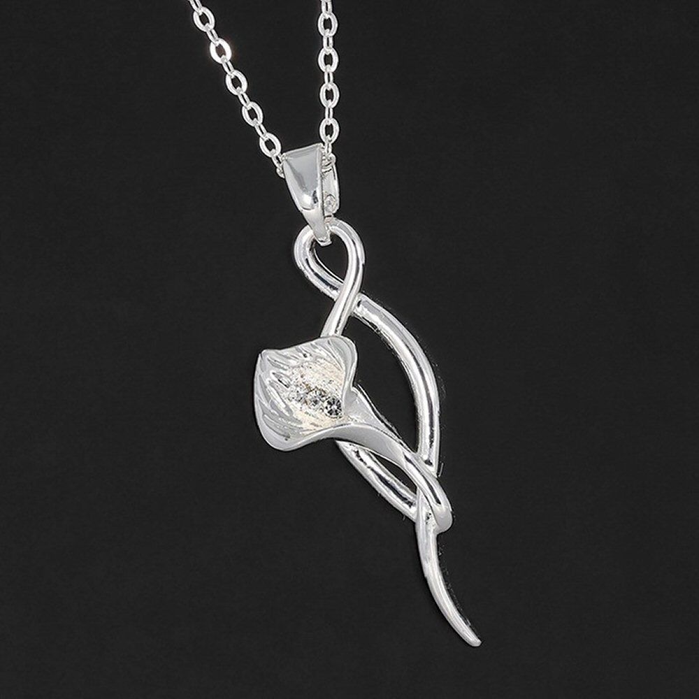 Equilibrium 43cm Calla Lily Modern Silver Plated Necklace