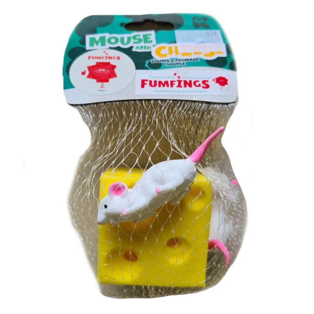 Keycraft Fumfings 7cm Stretchy Mouse & Cheese Toy